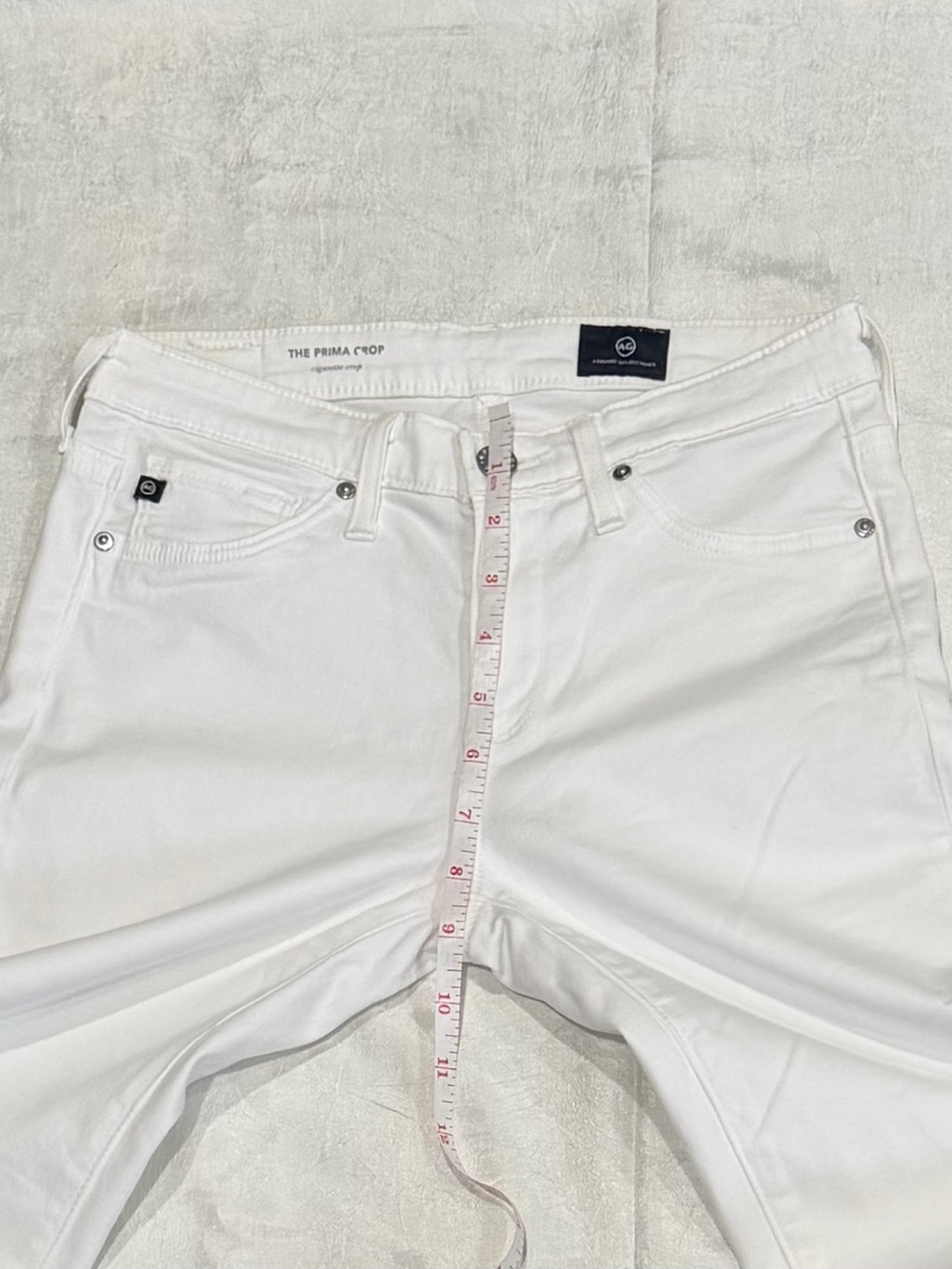 AG Adriano Goldschmied The Prima Crop Cigarette Crop White Jeans Women’s 24 - Picture 5 of 6